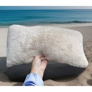 Unhide Faux Fur Pillow Lumbar Rectangle Zip Cover Approx 19x10 For Love Not Fur
